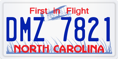 NC license plate DMZ7821