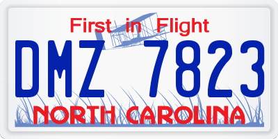 NC license plate DMZ7823