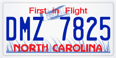 NC license plate DMZ7825