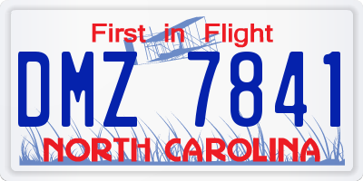 NC license plate DMZ7841