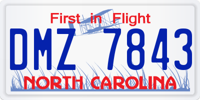 NC license plate DMZ7843