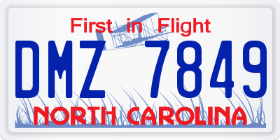 NC license plate DMZ7849