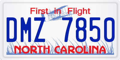 NC license plate DMZ7850