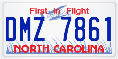 NC license plate DMZ7861