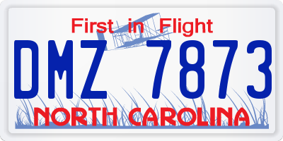 NC license plate DMZ7873