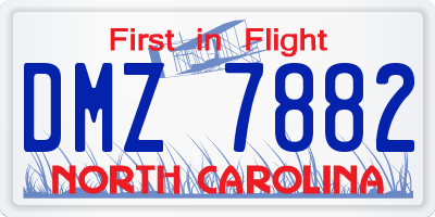 NC license plate DMZ7882