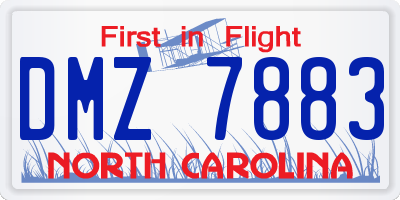 NC license plate DMZ7883