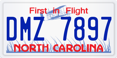 NC license plate DMZ7897