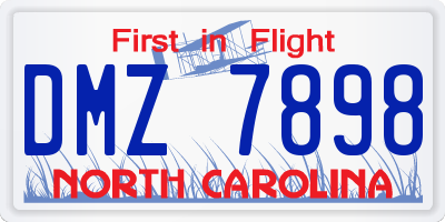 NC license plate DMZ7898