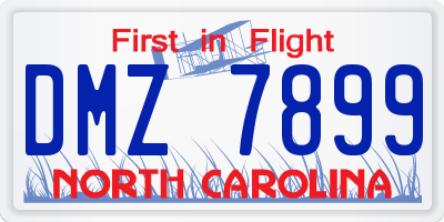 NC license plate DMZ7899