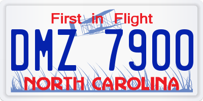 NC license plate DMZ7900