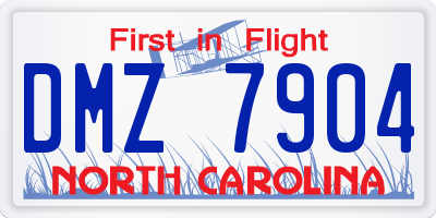 NC license plate DMZ7904