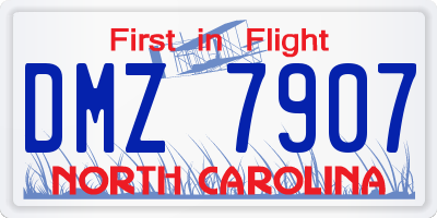 NC license plate DMZ7907