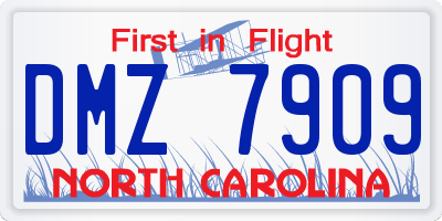 NC license plate DMZ7909