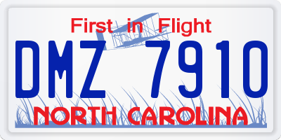 NC license plate DMZ7910