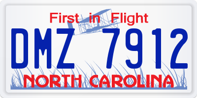 NC license plate DMZ7912