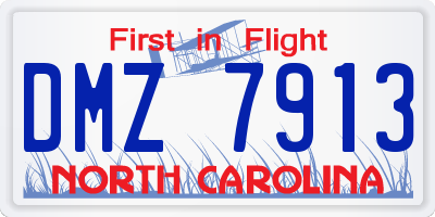 NC license plate DMZ7913