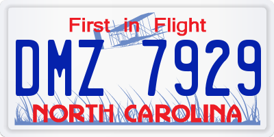 NC license plate DMZ7929