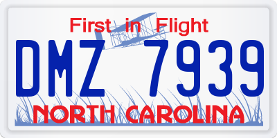 NC license plate DMZ7939