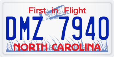 NC license plate DMZ7940