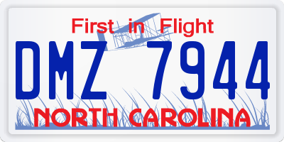 NC license plate DMZ7944