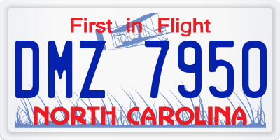 NC license plate DMZ7950
