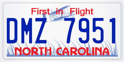 NC license plate DMZ7951