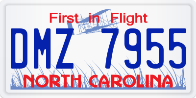 NC license plate DMZ7955