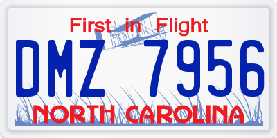 NC license plate DMZ7956