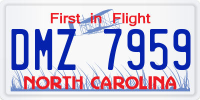 NC license plate DMZ7959