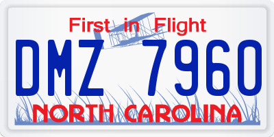 NC license plate DMZ7960