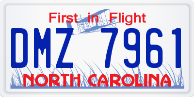 NC license plate DMZ7961