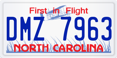 NC license plate DMZ7963