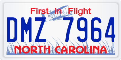 NC license plate DMZ7964
