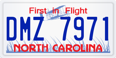 NC license plate DMZ7971