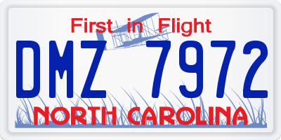 NC license plate DMZ7972