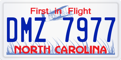 NC license plate DMZ7977