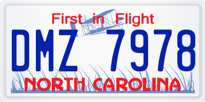 NC license plate DMZ7978