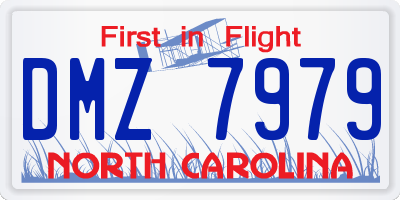 NC license plate DMZ7979