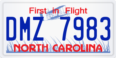 NC license plate DMZ7983