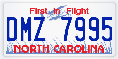 NC license plate DMZ7995