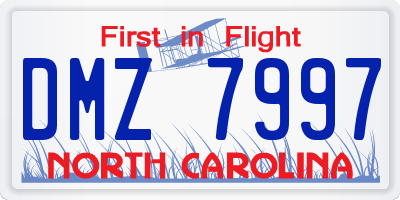 NC license plate DMZ7997