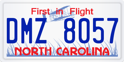 NC license plate DMZ8057
