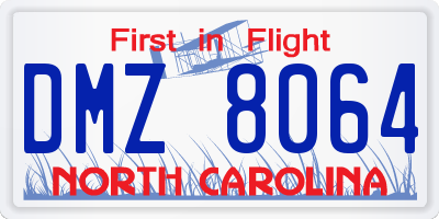 NC license plate DMZ8064