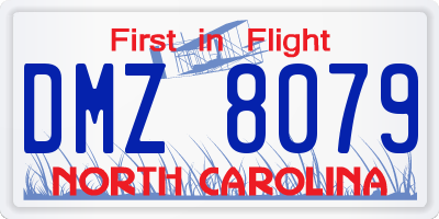 NC license plate DMZ8079