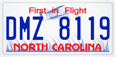 NC license plate DMZ8119