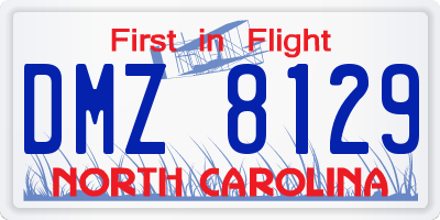 NC license plate DMZ8129