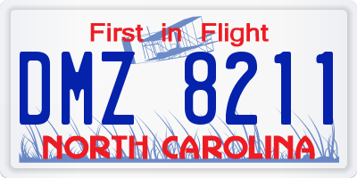 NC license plate DMZ8211