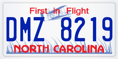 NC license plate DMZ8219