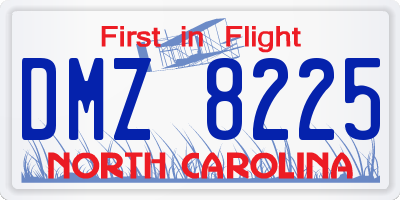 NC license plate DMZ8225